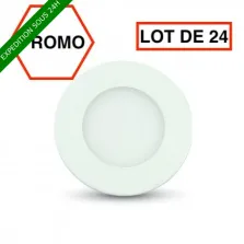 LOT DE 24 PIÈCES //Spot led encastré rond 3W blanc froid 6000k V-TAC
