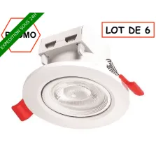 LOT DE 6 PIECES // Spot led encastré rond 5W 3000k / 4000k / 6000k orientable