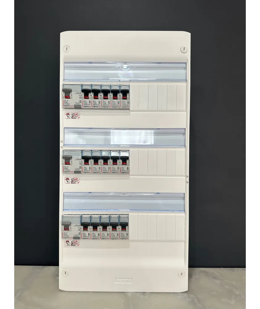 Tableau électrique 3 rangée assemblé par Elec discount avec composant Legrand : 3ID63