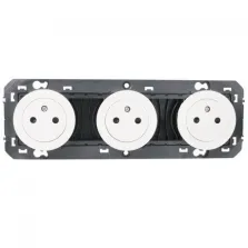 Triple prise de courant 2P+T Surface précâblée 16A Dooxie - Blanc - 600333 - Legrand