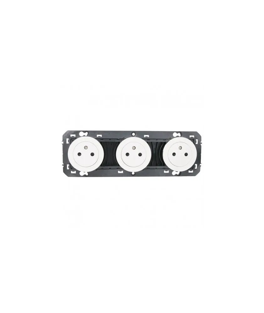 Triple prise de courant 2P+T Surface précâblée 16A Dooxie - Blanc - 600333 - Legrand