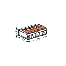 Wago -Borne de raccordement COMPACT 5 conducteurs - Réf : 221-415 X25