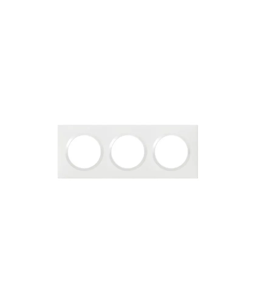 Plaque de finition carrée 3 postes Dooxie - Blanc - 600803 - Legrand