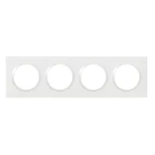 Plaque de finition carrée 4 postes Dooxie - Blanc - 600804 - Legrand