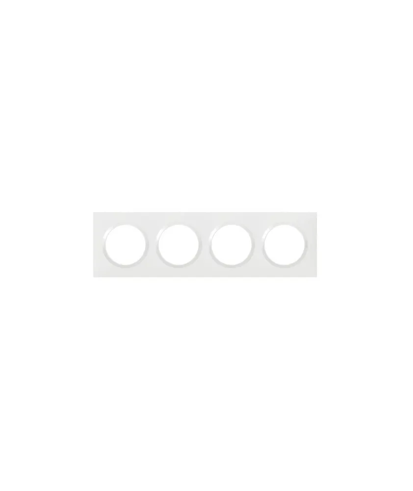 Plaque de finition carrée 4 postes Dooxie - Blanc - 600804 - Legrand