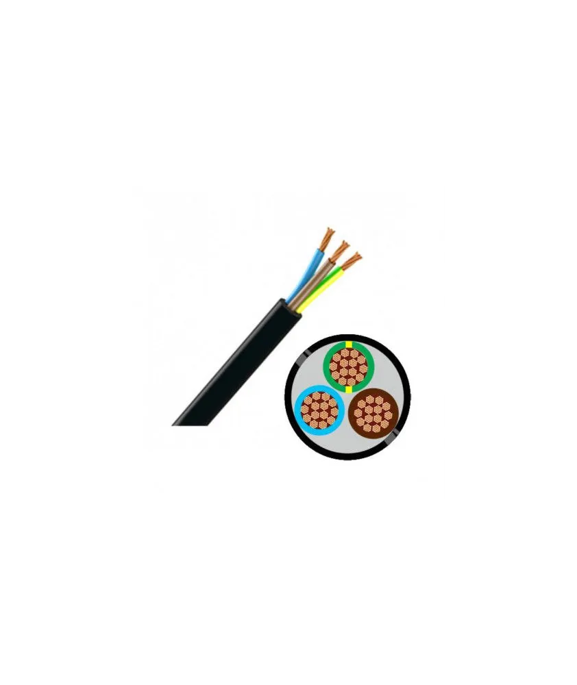 CABLE RIGIDE U-1000 R2V 3G16MM2 NOIR (PRIX AU M)