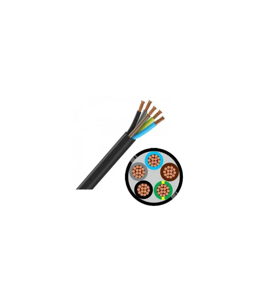 Cable rigide u-1000 r2v 5g10mm2 noir (prix au m)