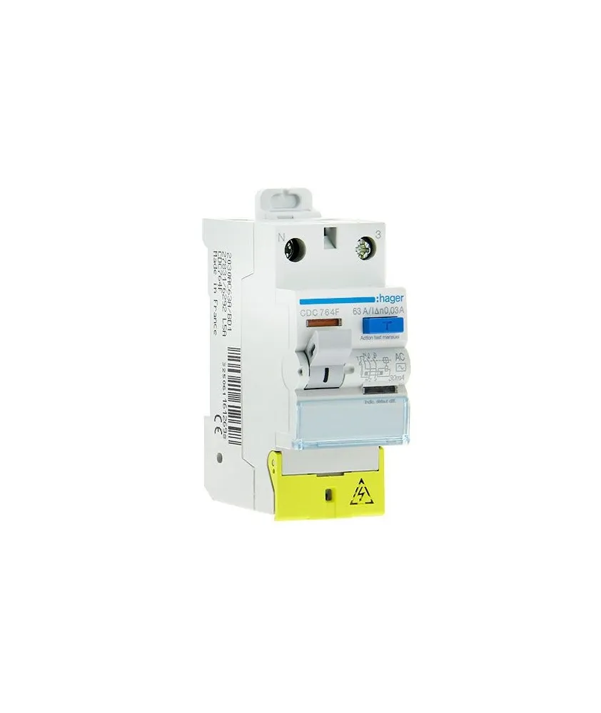 HAGER Interrupteur différentiel 63A 30mA type AC 230V - CDC764F
