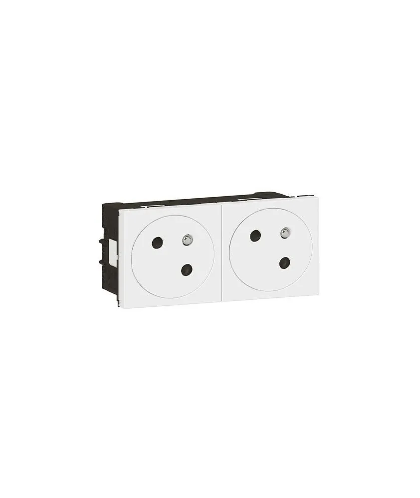 LEGRAND Mosaic Double prise de courant 2P+T surface blanc - 077142L / 278164L