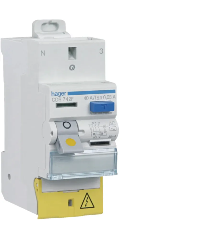 HAGER Interrupteur différentiel SanVis 40A 30mA type AC auto 230V - CDS742F