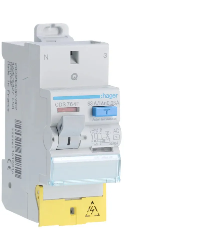 HAGER Interrupteur différentiel SanVis 63A 30mA type AC auto 230V - CDS764F