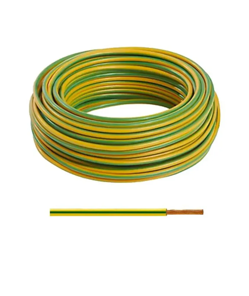 Fil électrique souple ho7v-k 1.5mm2 vert/jaune (prix au m)