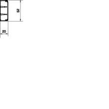 Moulure ateha 20x50mm 3 compartiments, Blanc