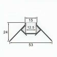 Profilé Aluminium angle intérieur encastré 2m pour ruban LED 12V/24V