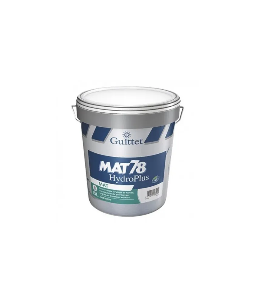 Peinture professionnelle GUITTET Mat 78 HydroPlus Blanc 15L