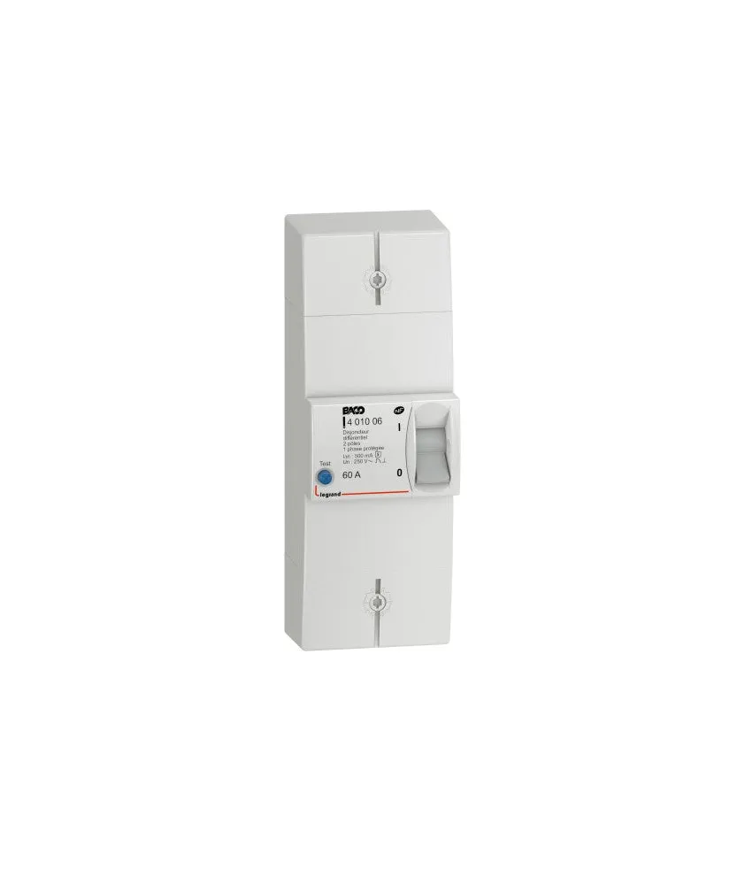 401006-DISJONCTEUR DE BRANCHEMENT ENEDIS BIPOLAIRE DIFFÉRENTIEL 500MA SÉLECTIF INTENSITÉ 60A NON RÉGLABLE