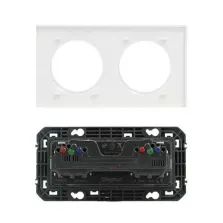 BLOC PRISE DOUBLE DOOXIE AVEC PLAQUE FINITION BLANC
