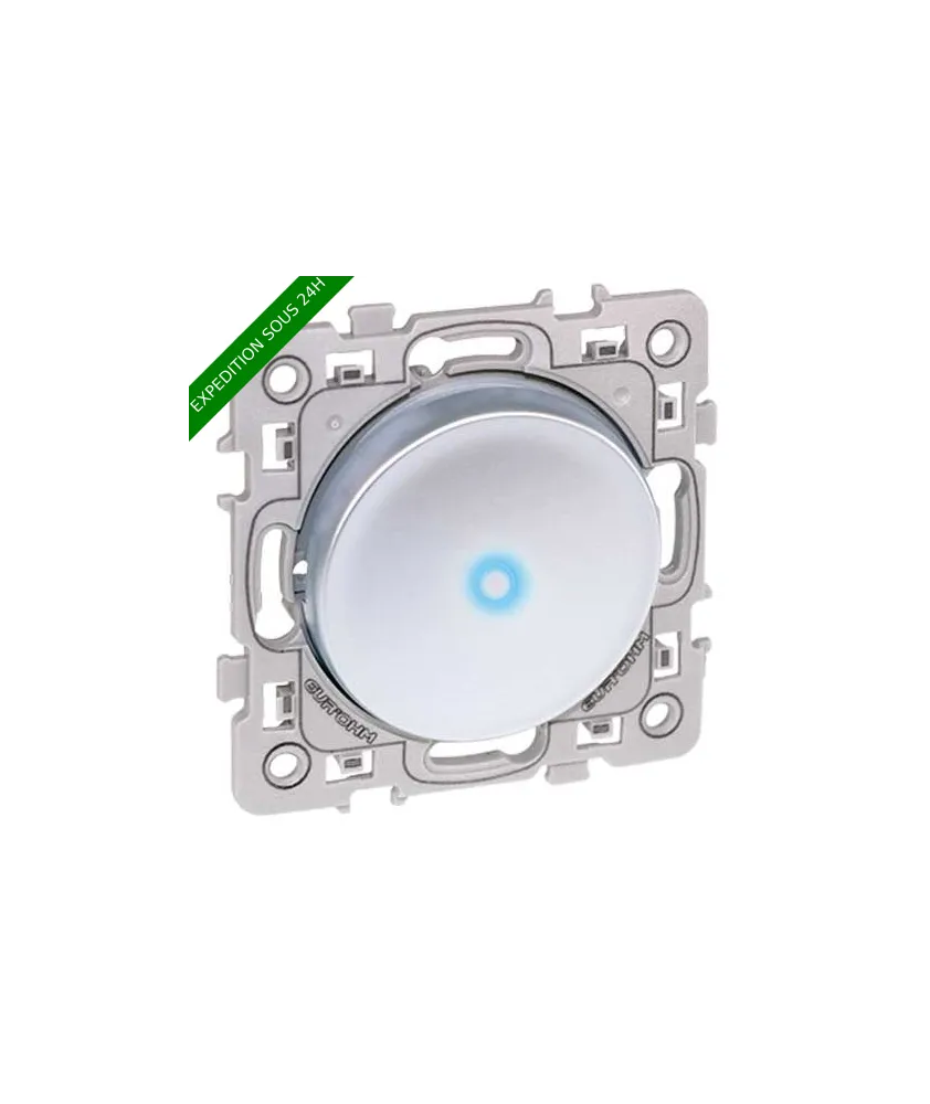 EUROHM Square Bouton poussoir lumineux/témoin silver - 60405