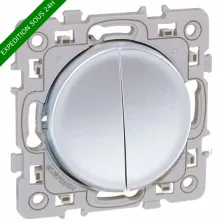 EUROHM Square Interrupteur double va et vient silver - 60410