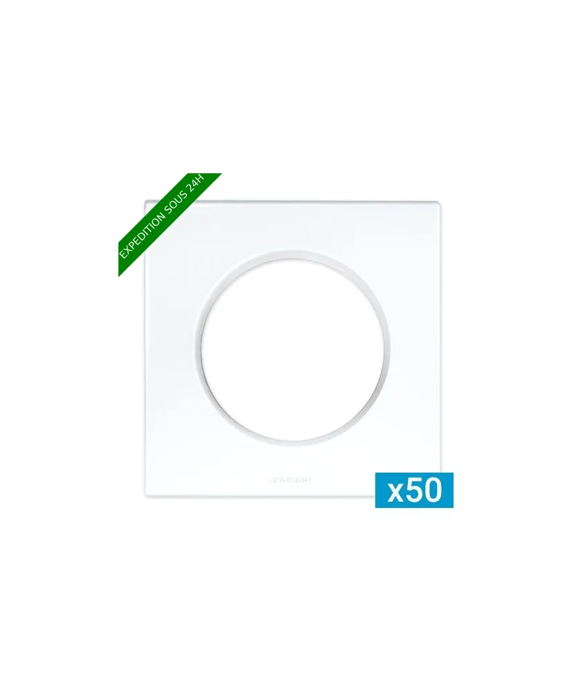 EUROHM Square Lot de 50 plaques simples blanc - 60296
