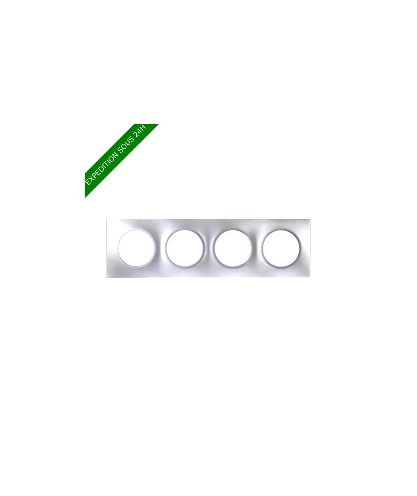 EUROHM Square Plaque quadruple silver - 60499