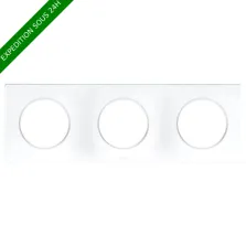 EUROHM Square Plaque triple blanc - 60298