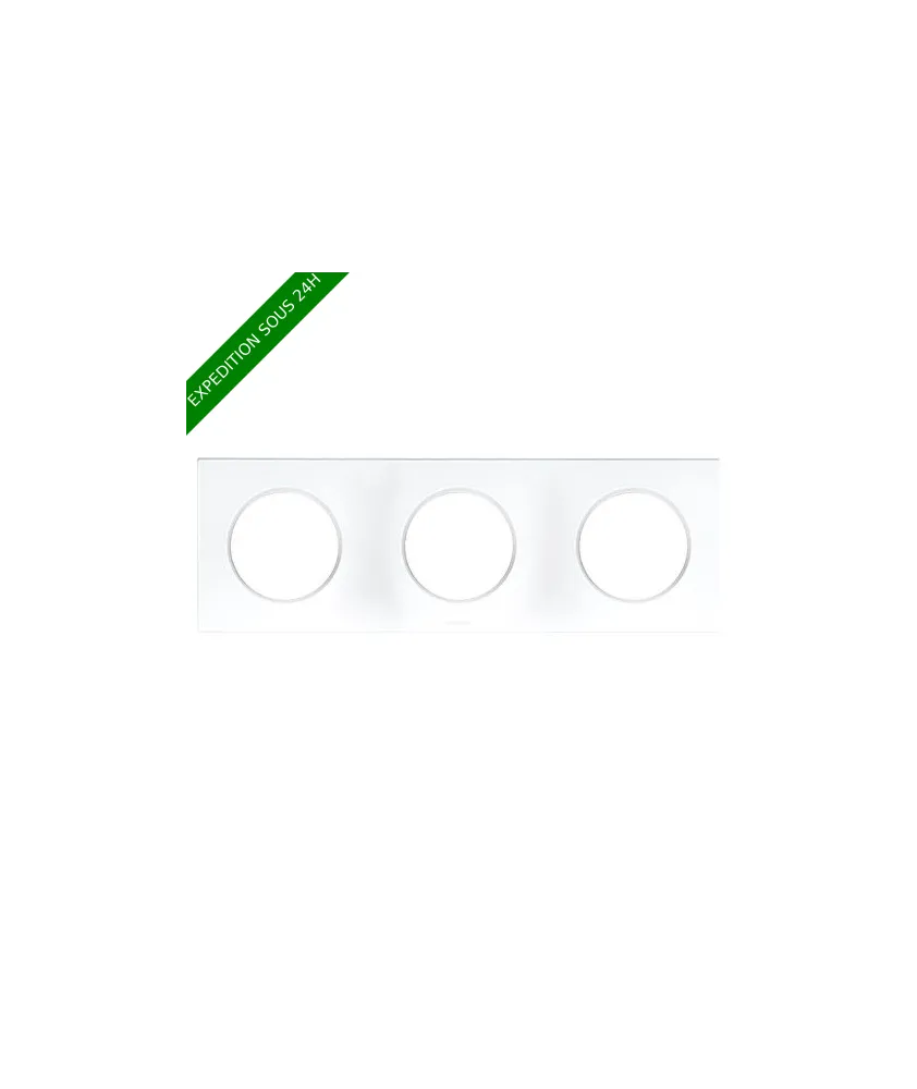 EUROHM Square Plaque triple blanc - 60298