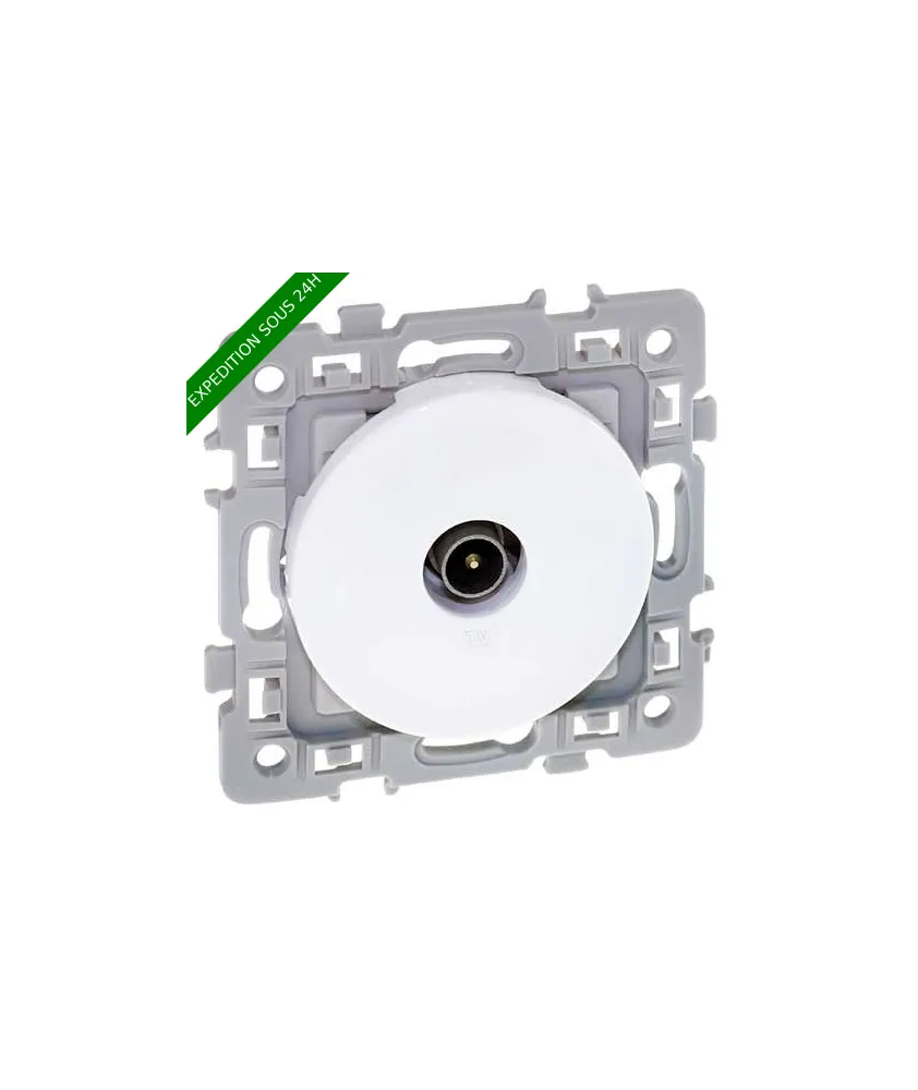 EUROHM Square Prise TV blanc - 60264