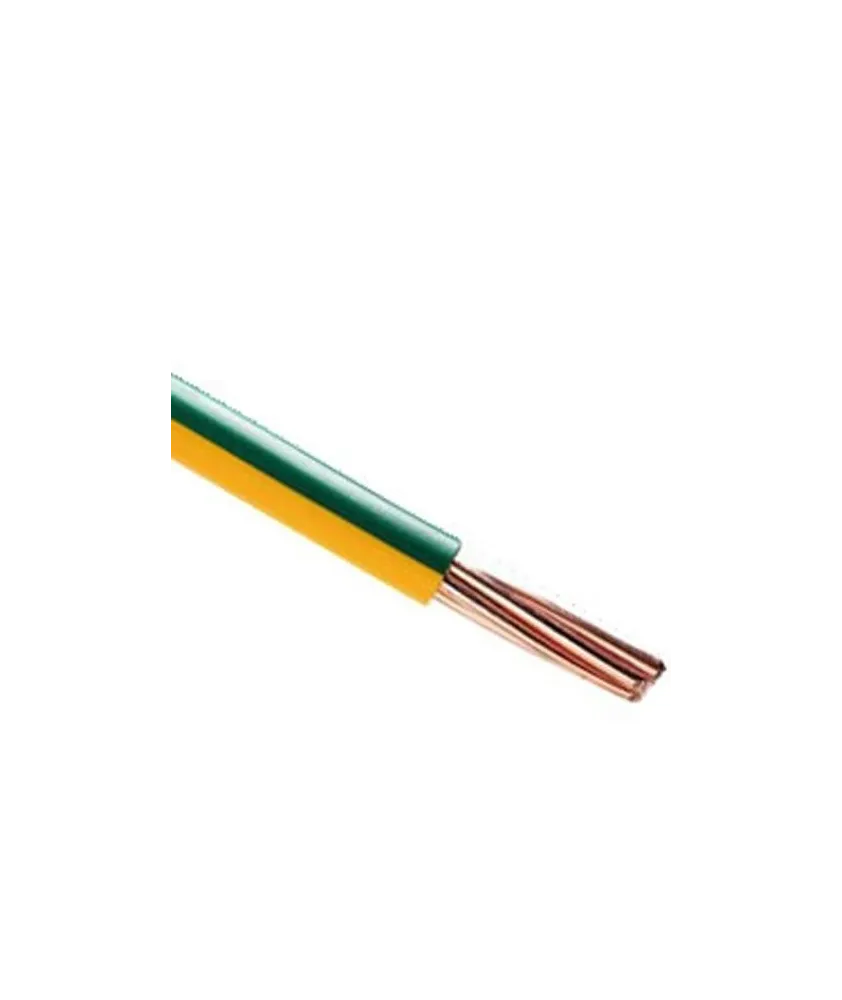 Fil électrique rigide H07VR 6mm² vert/jaune - Prix au mètre