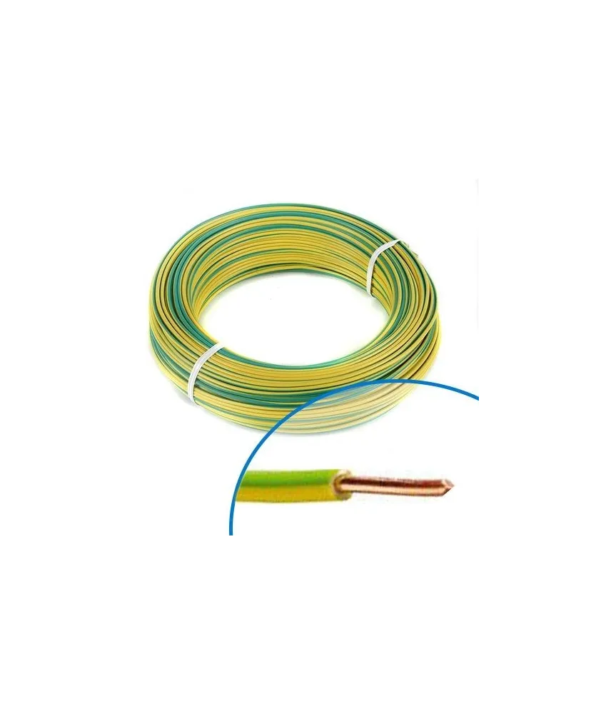 Fil H07vu 2.5mm2 100m Jaune/Vert- MIGUELEZ
